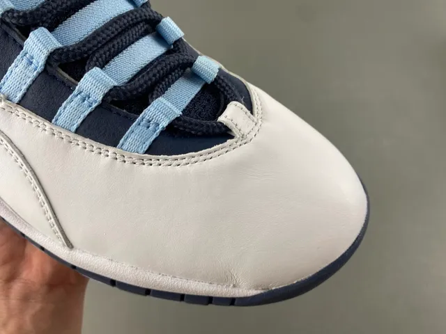 Air Jordan 10 White Navy Light Blue Basketball Shoes 2