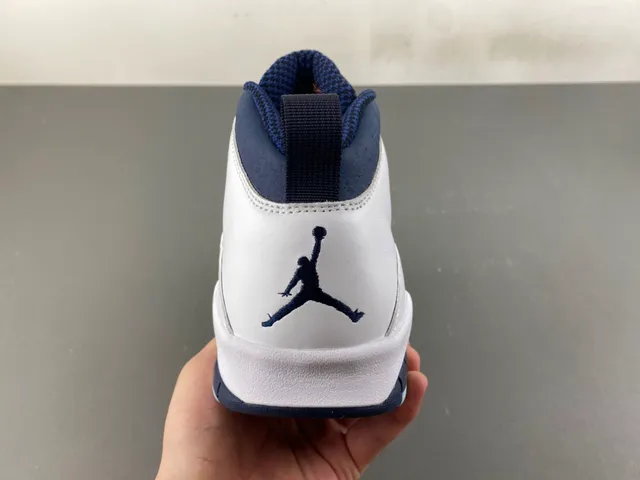 Air Jordan 10 White Navy Light Blue Basketball Shoes 4