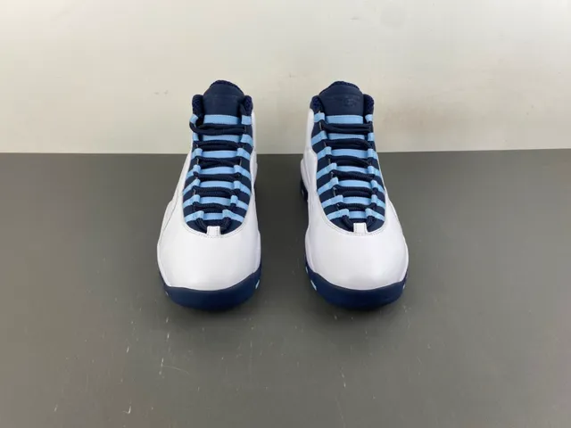 Air Jordan 10 White Navy Light Blue Basketball Shoes 11