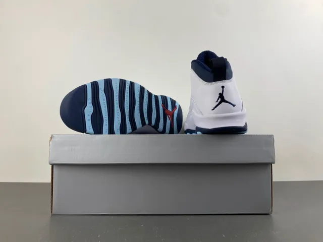 Air Jordan 10 White Navy Light Blue Basketball Shoes 16