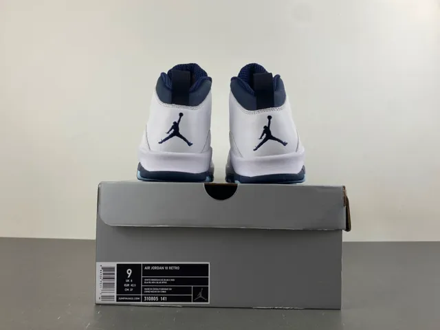 Air Jordan 10 White Navy Light Blue Basketball Shoes 17