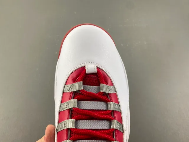 Air Jordan 10 White Red Gray Basketball Shoes 5