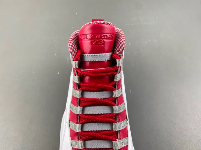 Air Jordan 10 White Red Gray Basketball Shoes 6