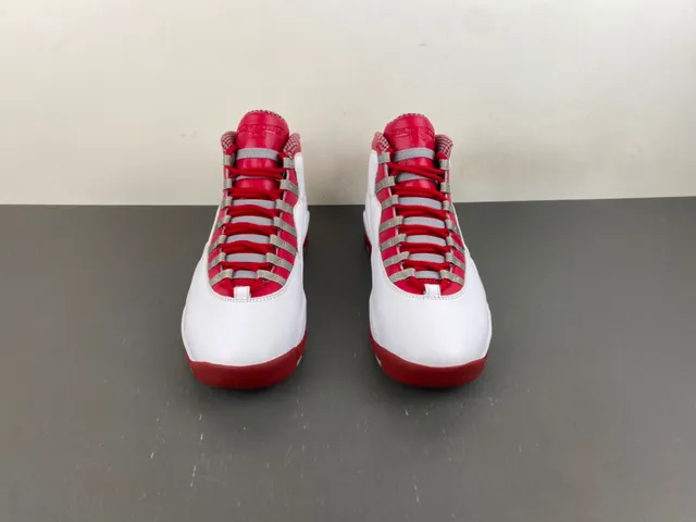 Air Jordan 10 White Red Gray Basketball Shoes 11