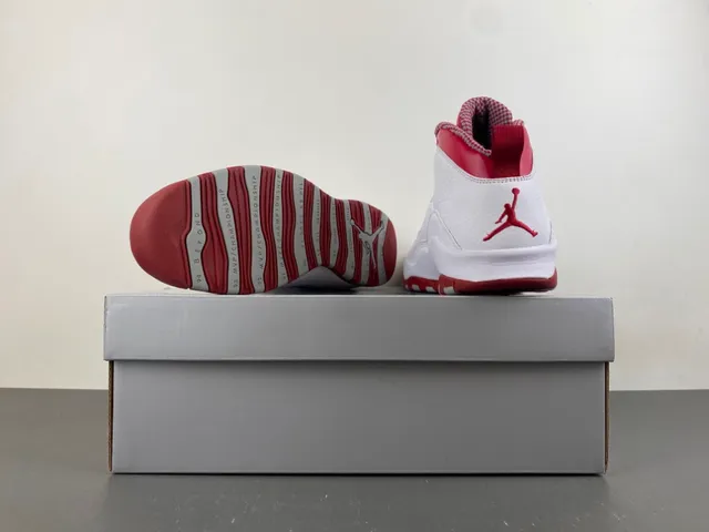 Air Jordan 10 White Red Gray Basketball Shoes 16
