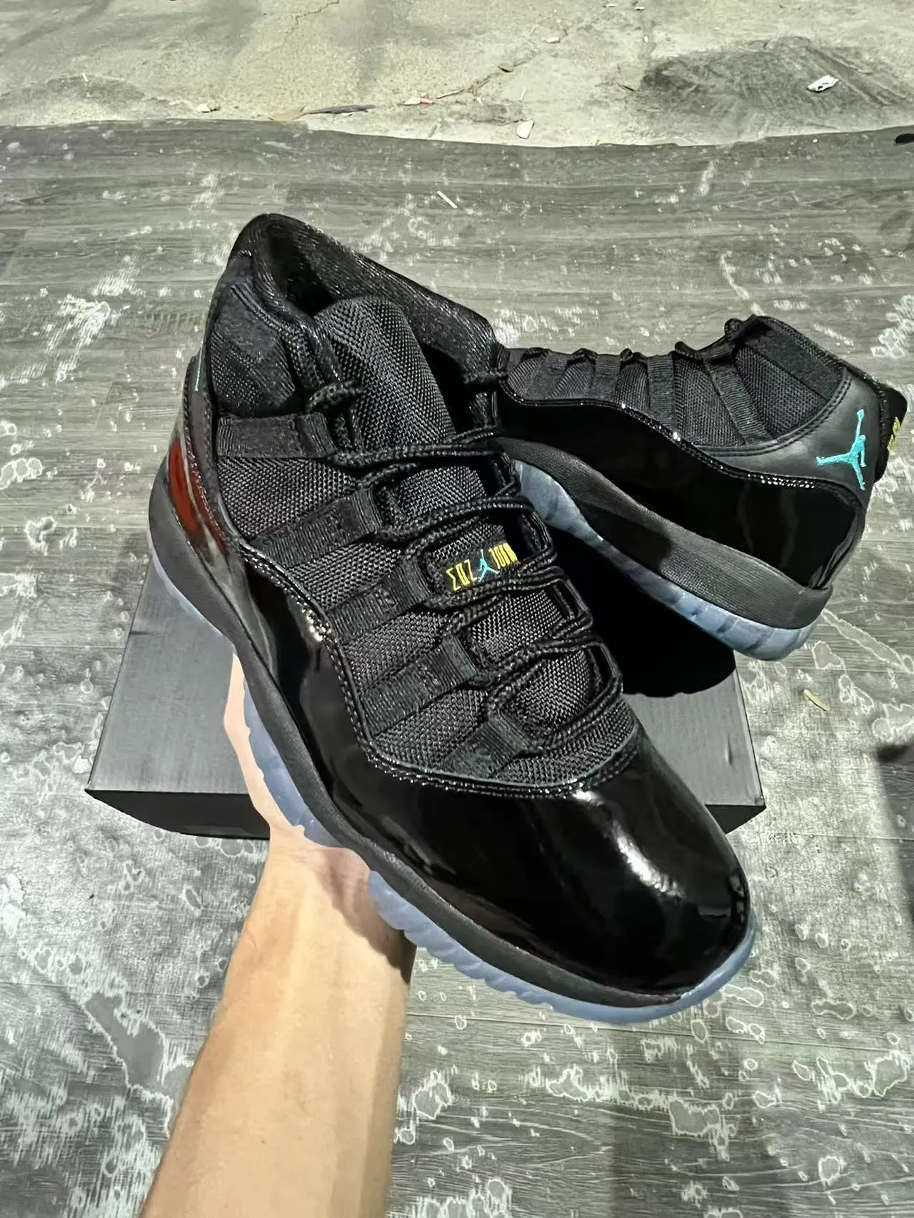Air Jordan 11 Black Teal Basketball Shoes 2