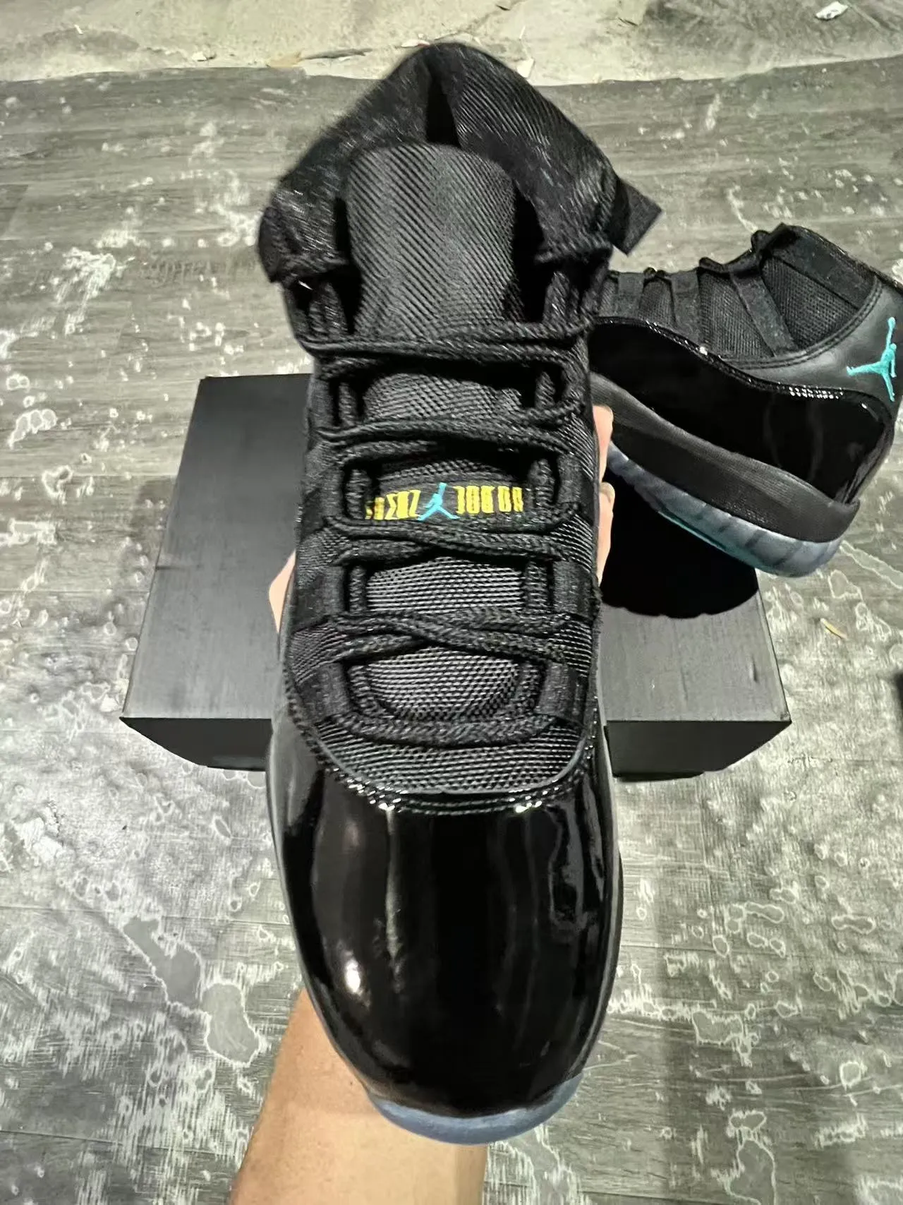 Air Jordan 11 Black Teal Basketball Shoes 3