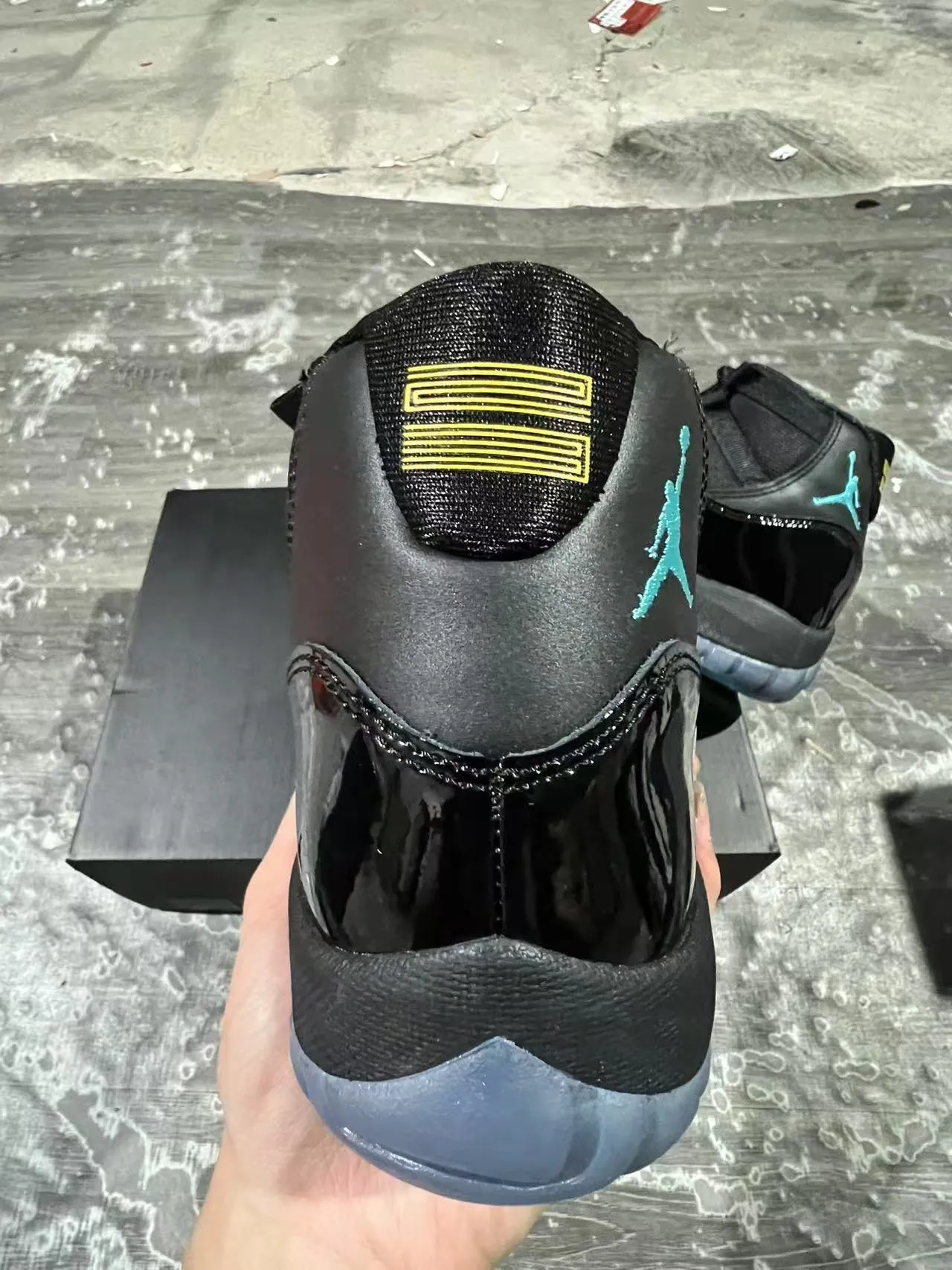 Air Jordan 11 Black Teal Basketball Shoes 8