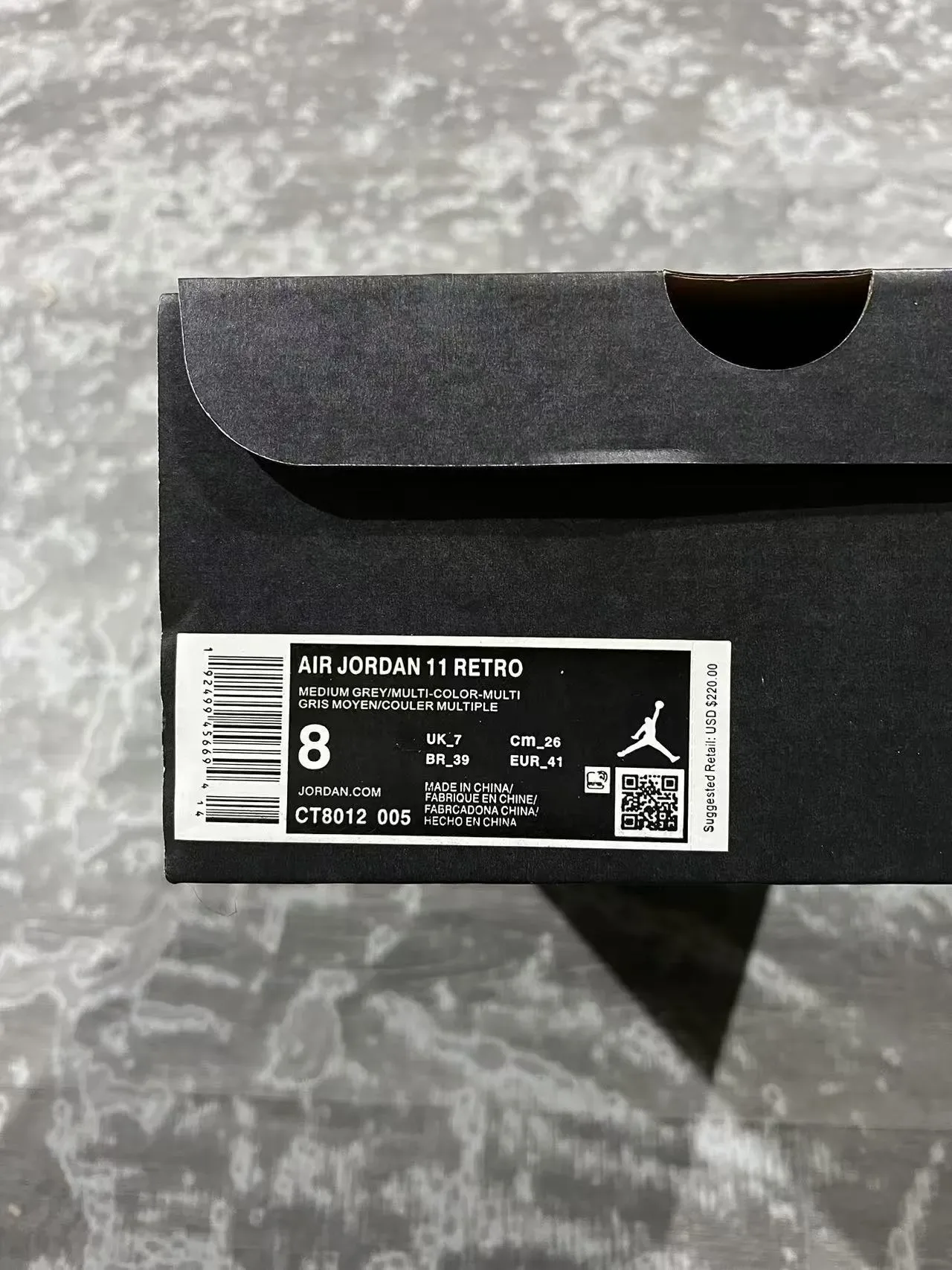 Air Jordan 11 Zapatillas de Baloncesto Gris y Blanco de Cuero Patentado 10