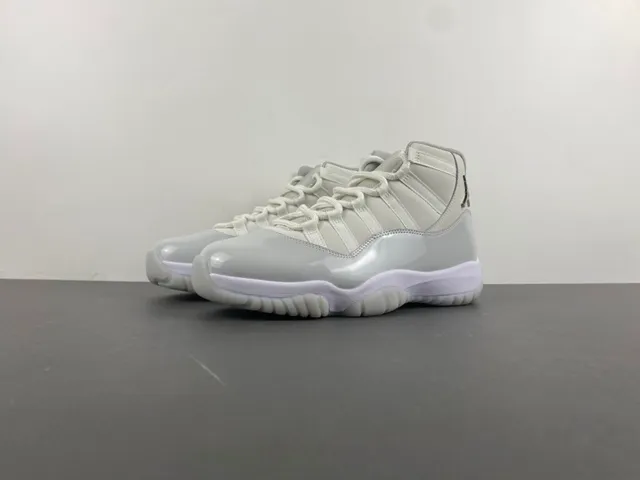 Air Jordan 11 Gray White High-Top Patent Leather Toe Basketball Shoes 11