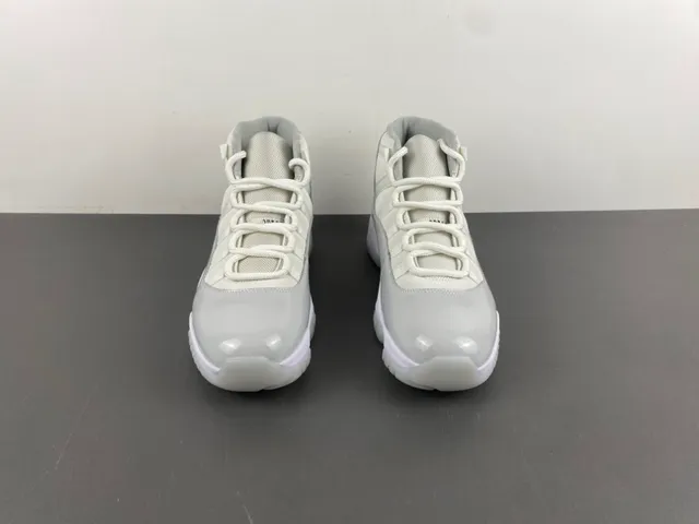Air Jordan 11 Gray White High-Top Patent Leather Toe Basketball Shoes 12