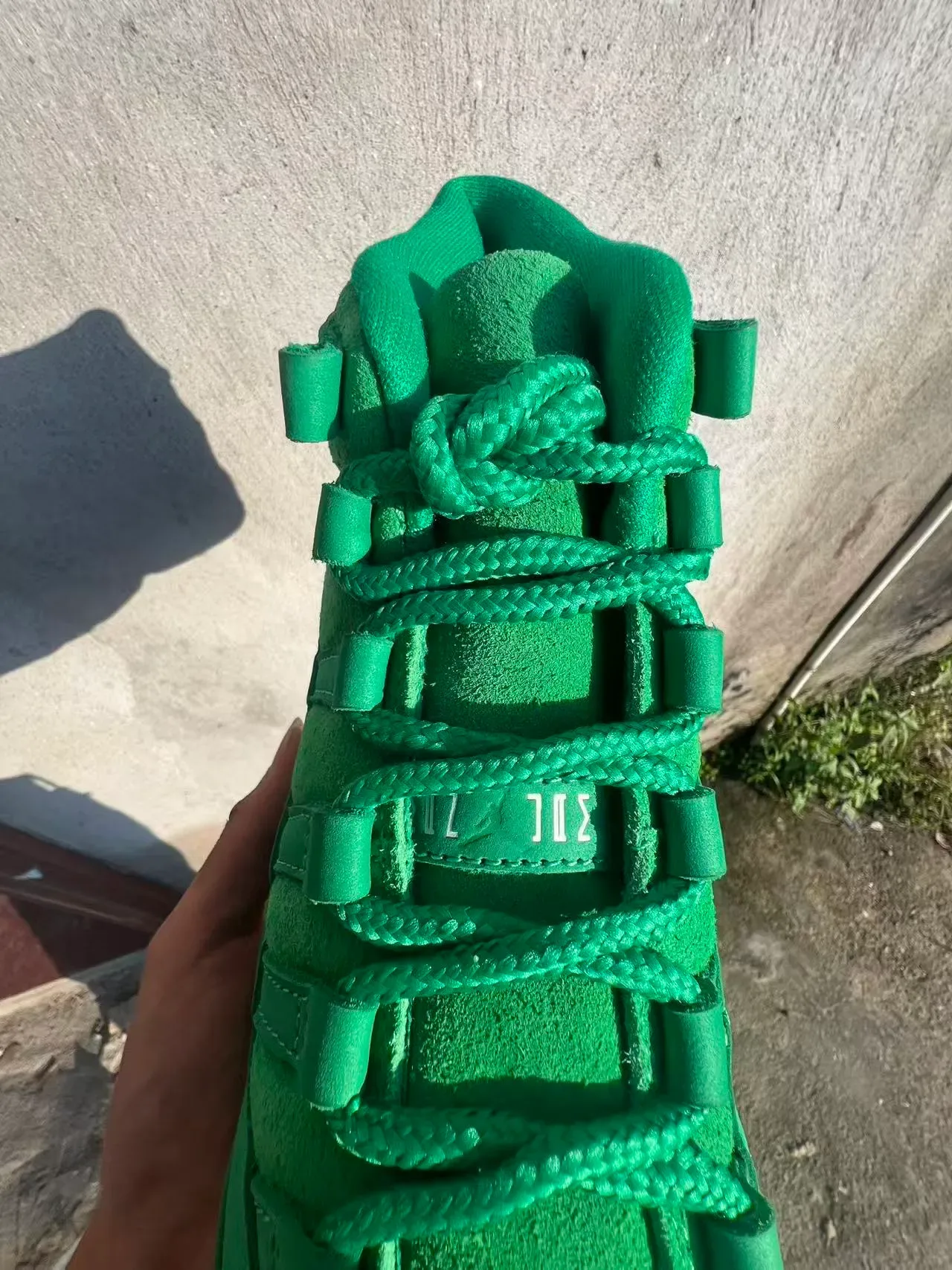 Air Jordan 11 मोनोक्रोमैटिक ग्रीन स्यूड हाई-टॉप बास्केटबॉल जूते 4
