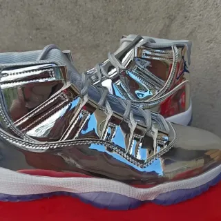 Air Jordan 11 Reflective Chrome High-Top Basketball Shoes