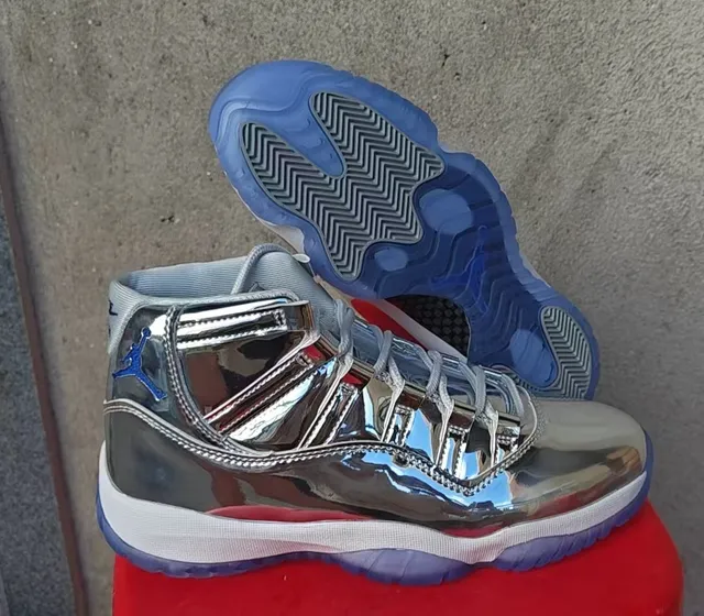 Zapatillas de baloncesto de caña alta Air Jordan 11 cromadas reflectantes 3