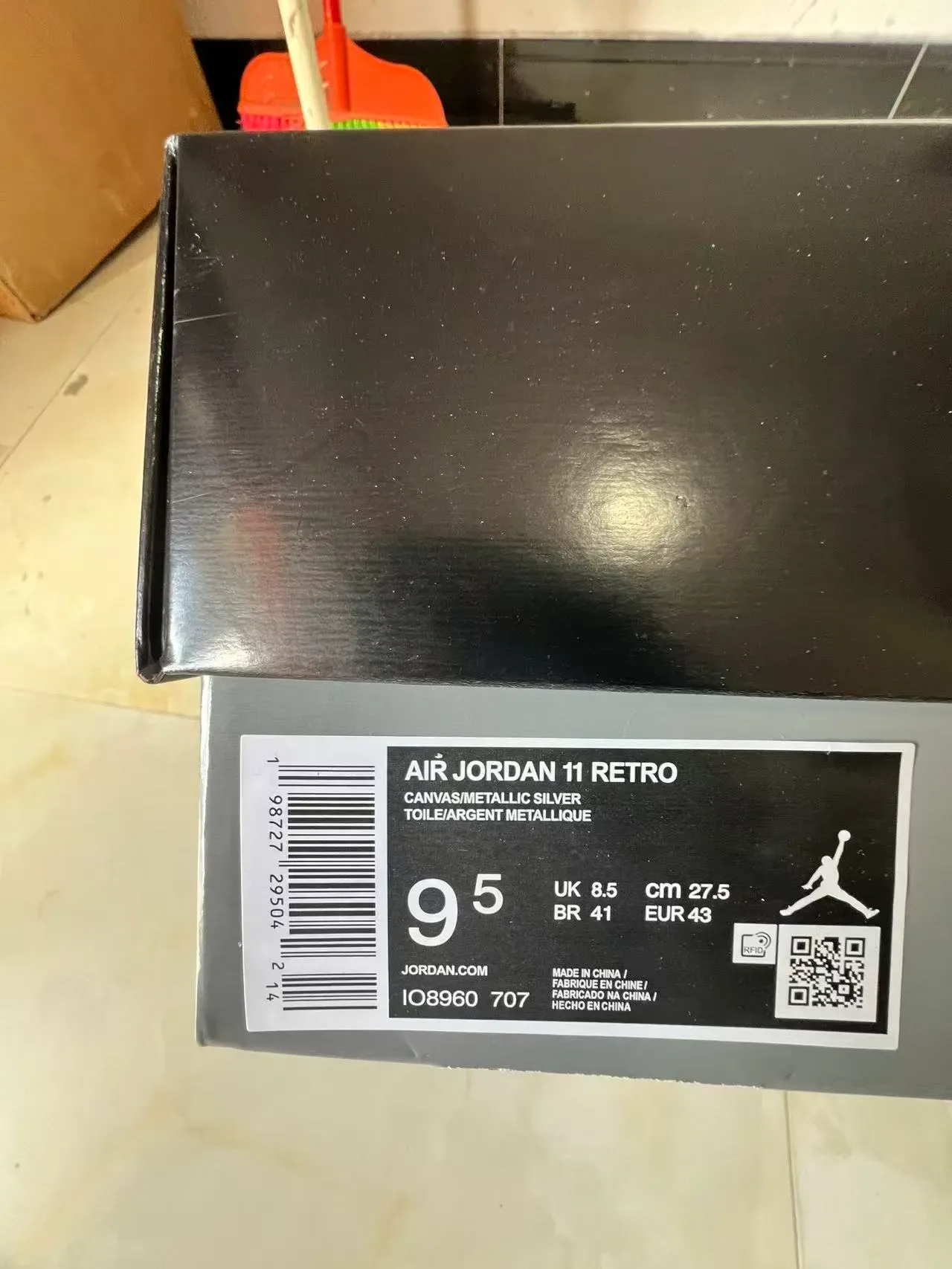 Air Jordan 11 Tan e Ice Blue Tênis de Basquete 10