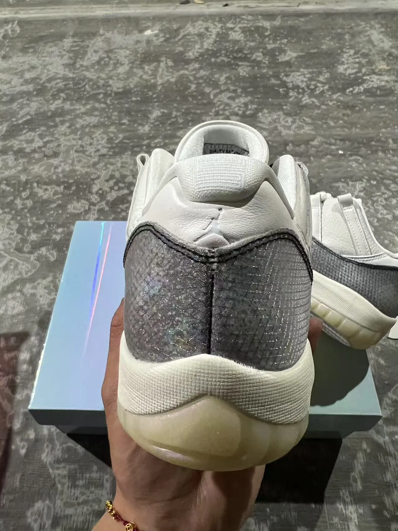 Air Jordan 11 White Iridescent Gray Basketball Shoes 3