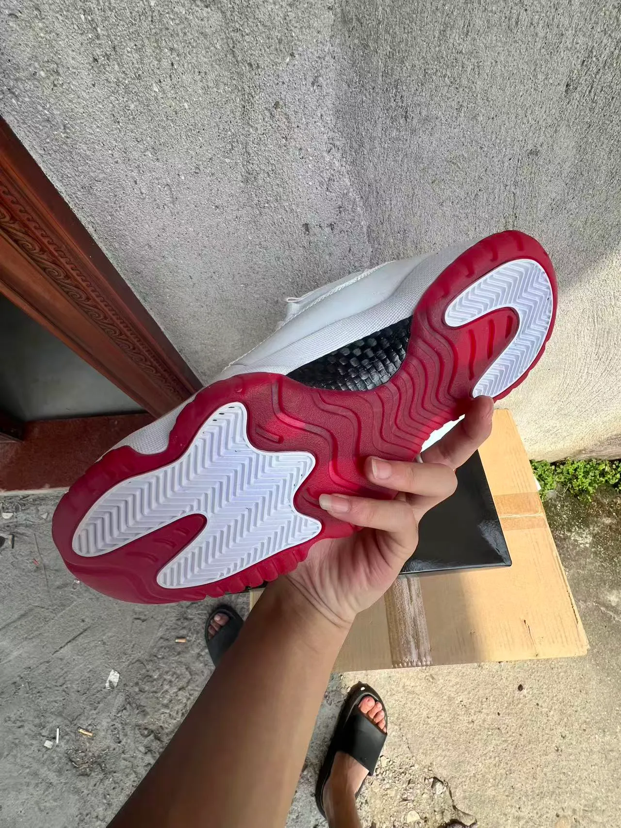 Air Jordan 11 White Red Basketball Shoes 6