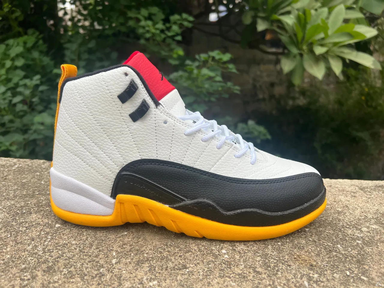 Air Jordan 12 White Black Orange Red Basketball Shoes 3