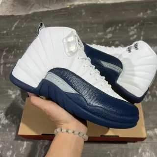 Air Jordan 12 White Navy Basketball Shoes