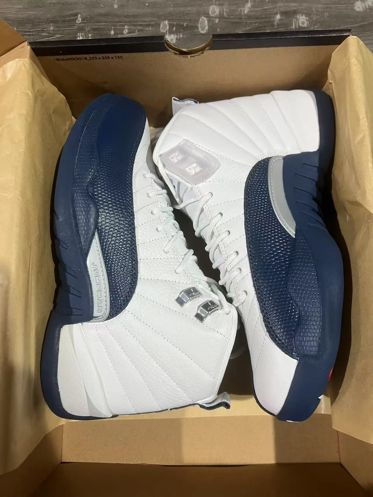 Air Jordan 12 White Navy Basketball Shoes 9