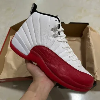 Air Jordan 12 Zapatos de Baloncesto Blancos Rojos Negros