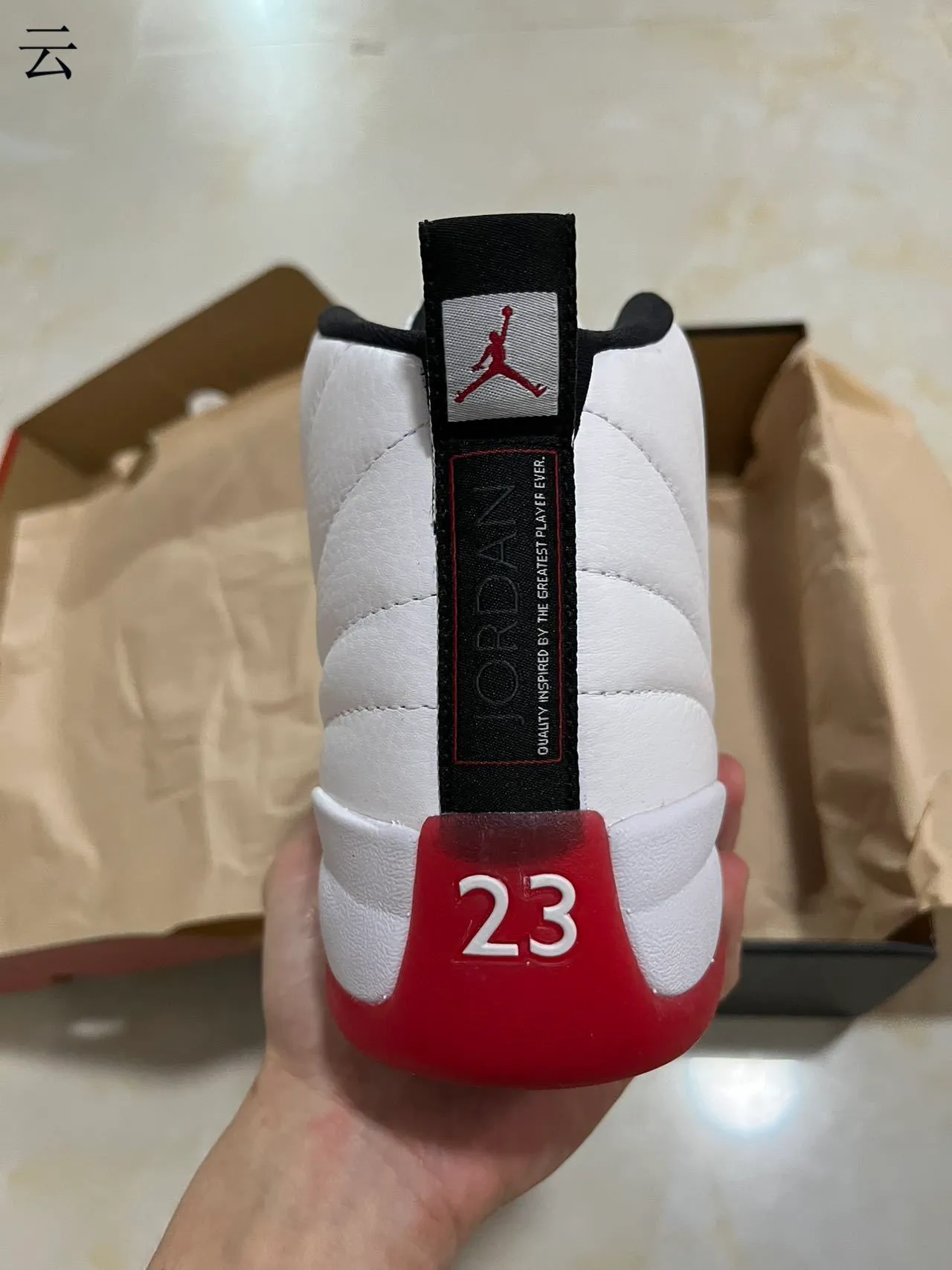 Air Jordan 12 White Red Black Basketball Shoes 8