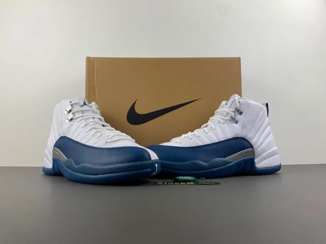 Air Jordan 12 White Royal Blue Basketball Shoes 14