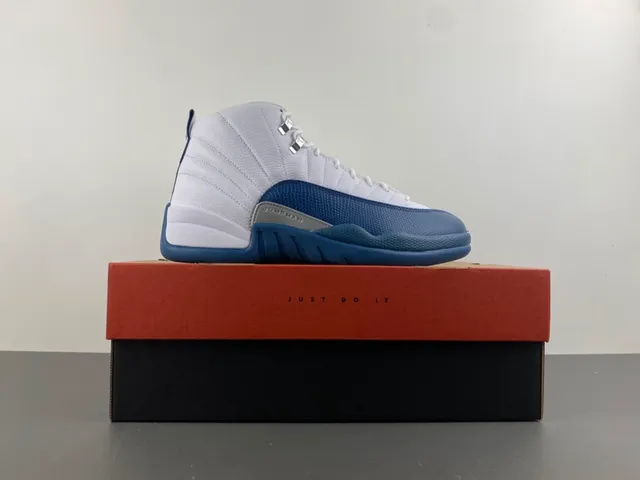 Air Jordan 12 White Royal Blue Basketball Shoes 16