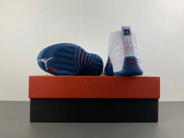 Air Jordan 12 White Royal Blue Basketball Shoes 17