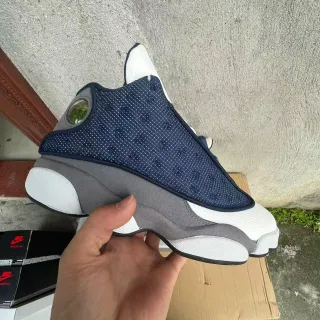Air Jordan 13 Navy Blue and White Basketball Shoes