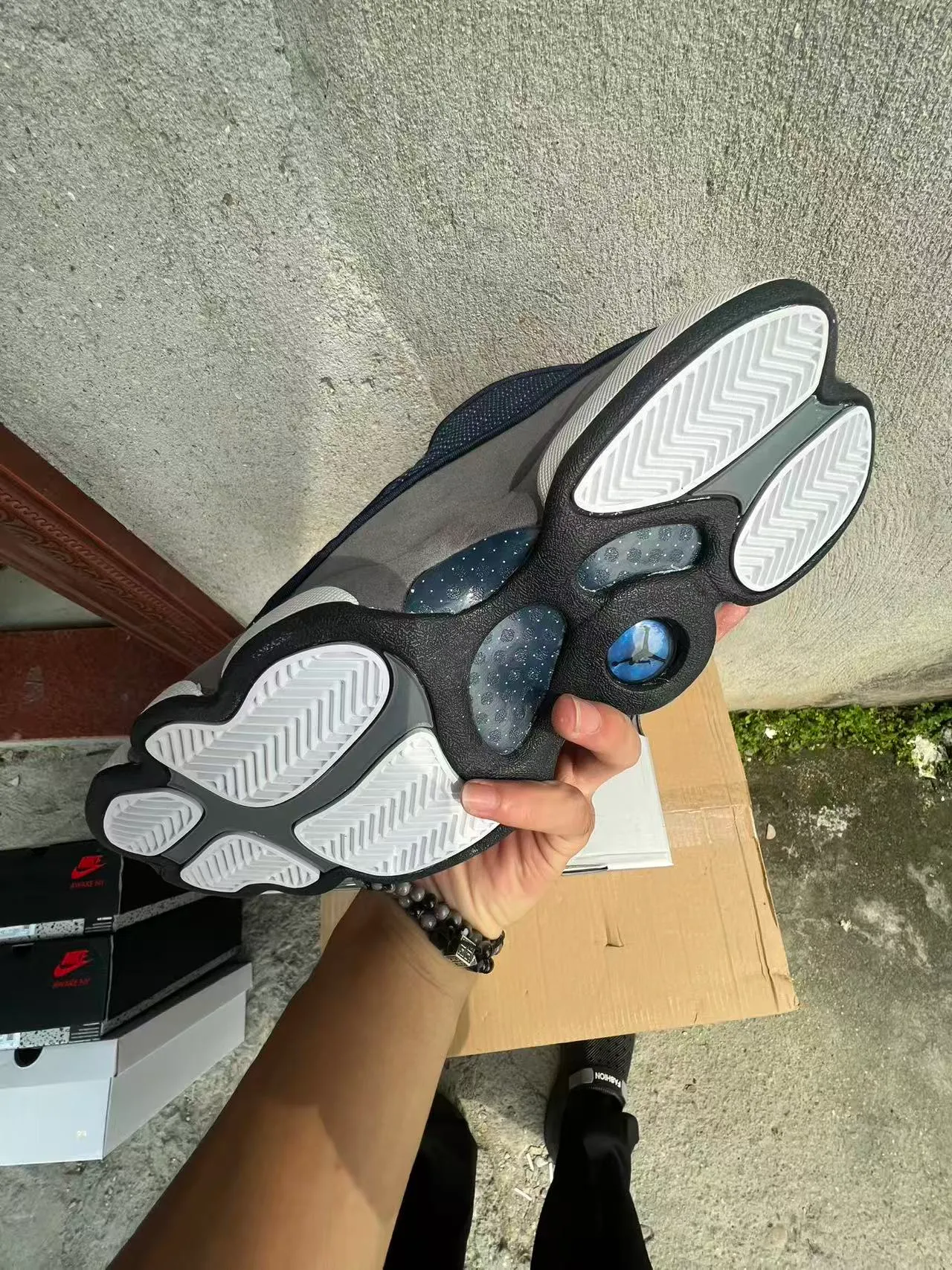 Air Jordan 13 tênis de basquete azul-marinho e branco 6