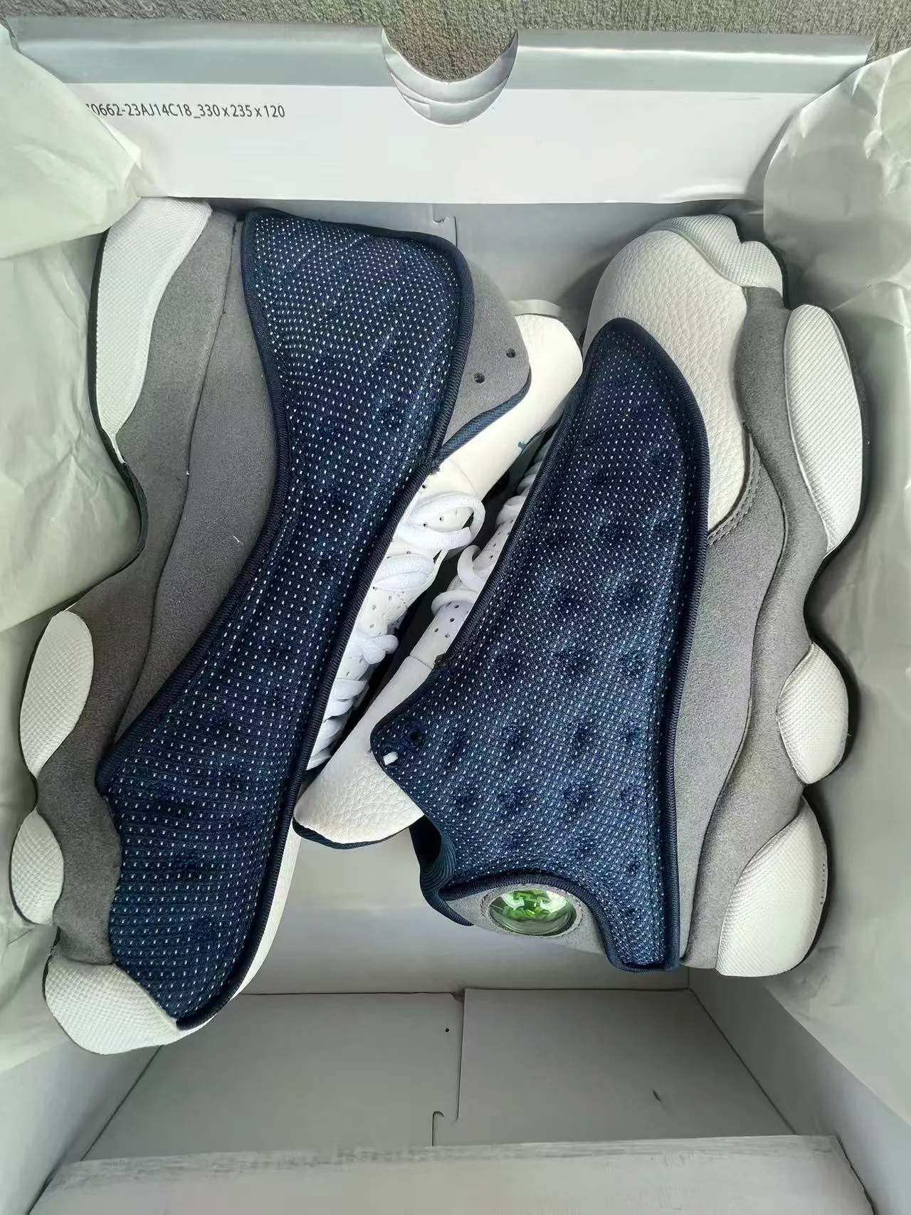 Air Jordan 13 tênis de basquete azul-marinho e branco 9