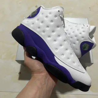 Air Jordan 13 White Purple Black Basketball Shoes