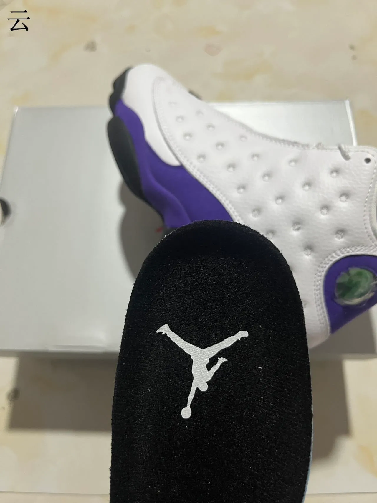 Air Jordan 13 White Purple Black Basketball Shoes 4