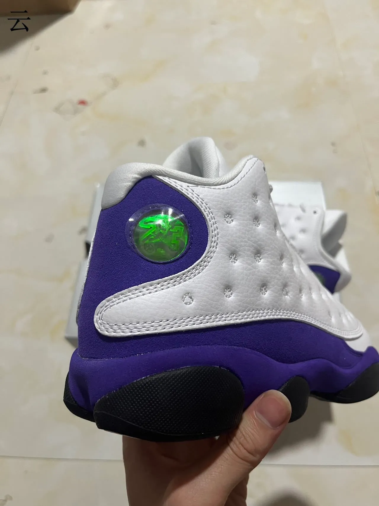 Air Jordan 13 White Purple Black Basketball Shoes 6