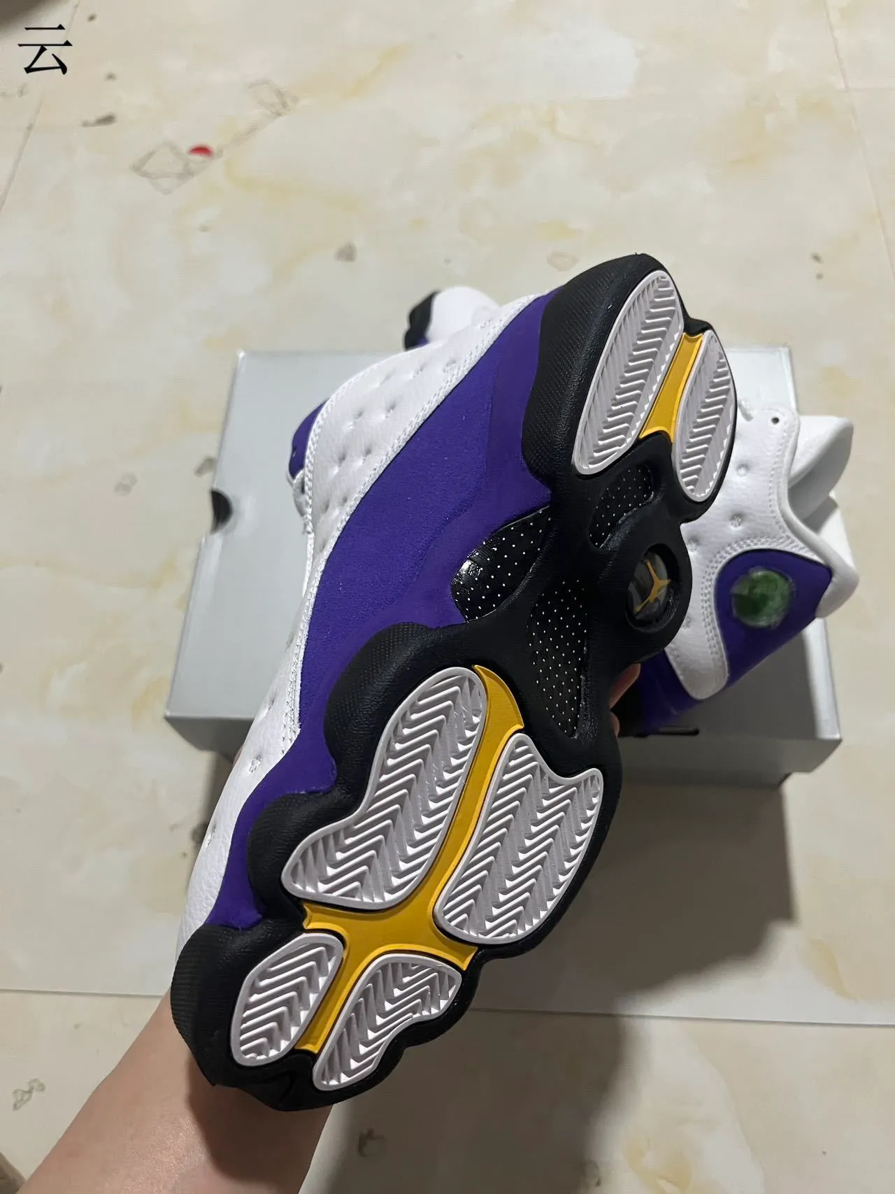 Air Jordan 13 White Purple Black Basketball Shoes 8