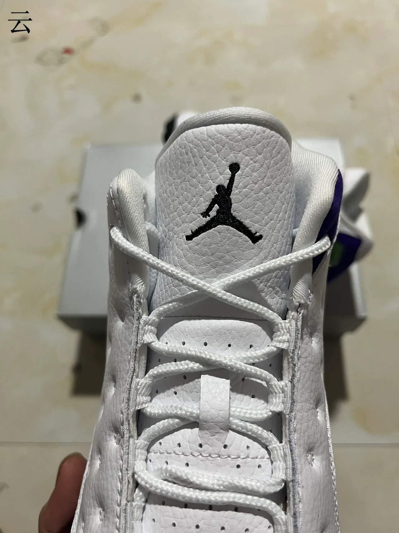 Air Jordan 13 White Purple Black Basketball Shoes 10