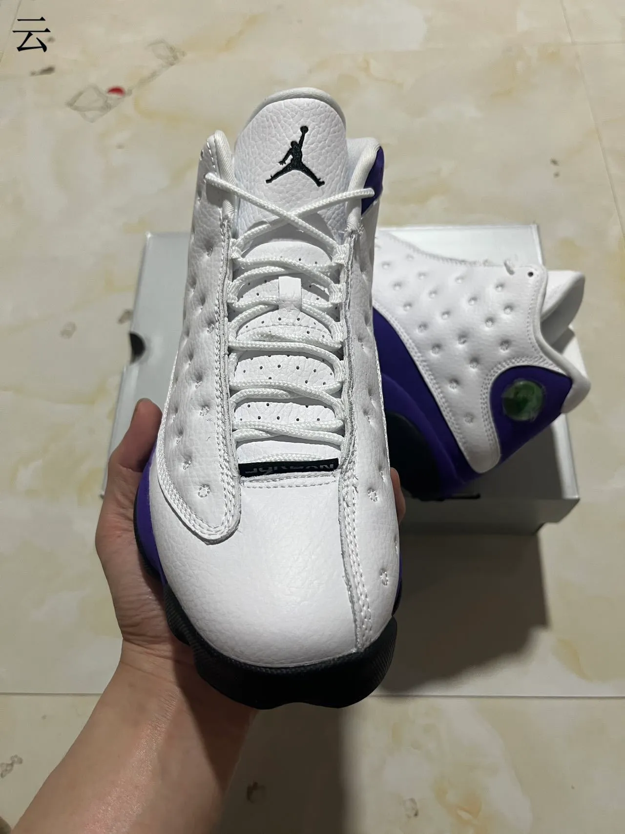 Air Jordan 13 White Purple Black Basketball Shoes 11