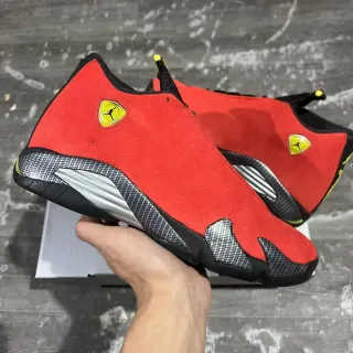 Air Jordan 14 Ferrari Red Suede Basketball Shoes
