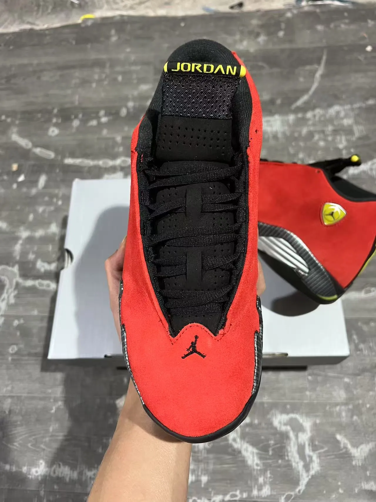 Air Jordan 14 Ferrari Red Suede Basketball Shoes 6