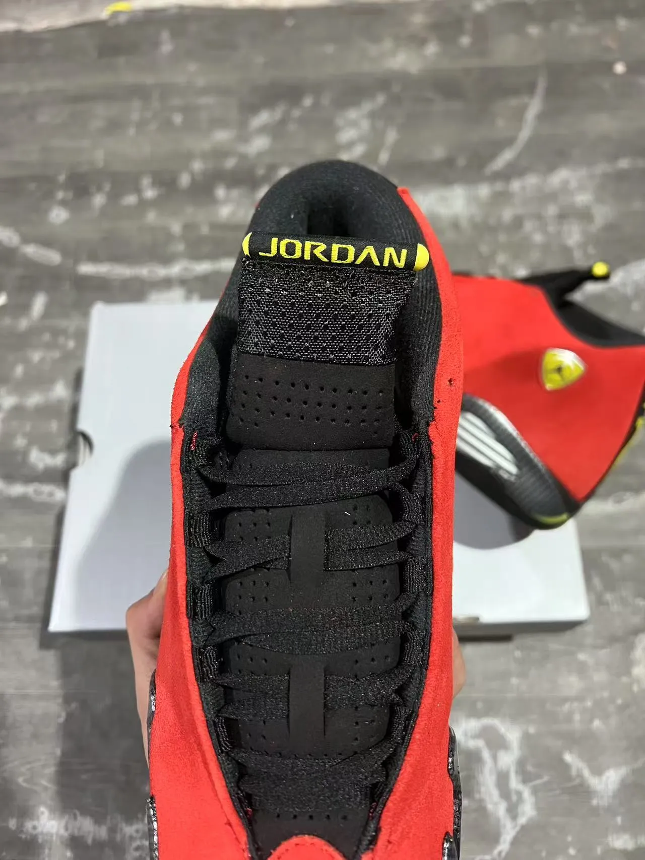 Air Jordan 14 Ferrari Red Suede Basketball Shoes 7
