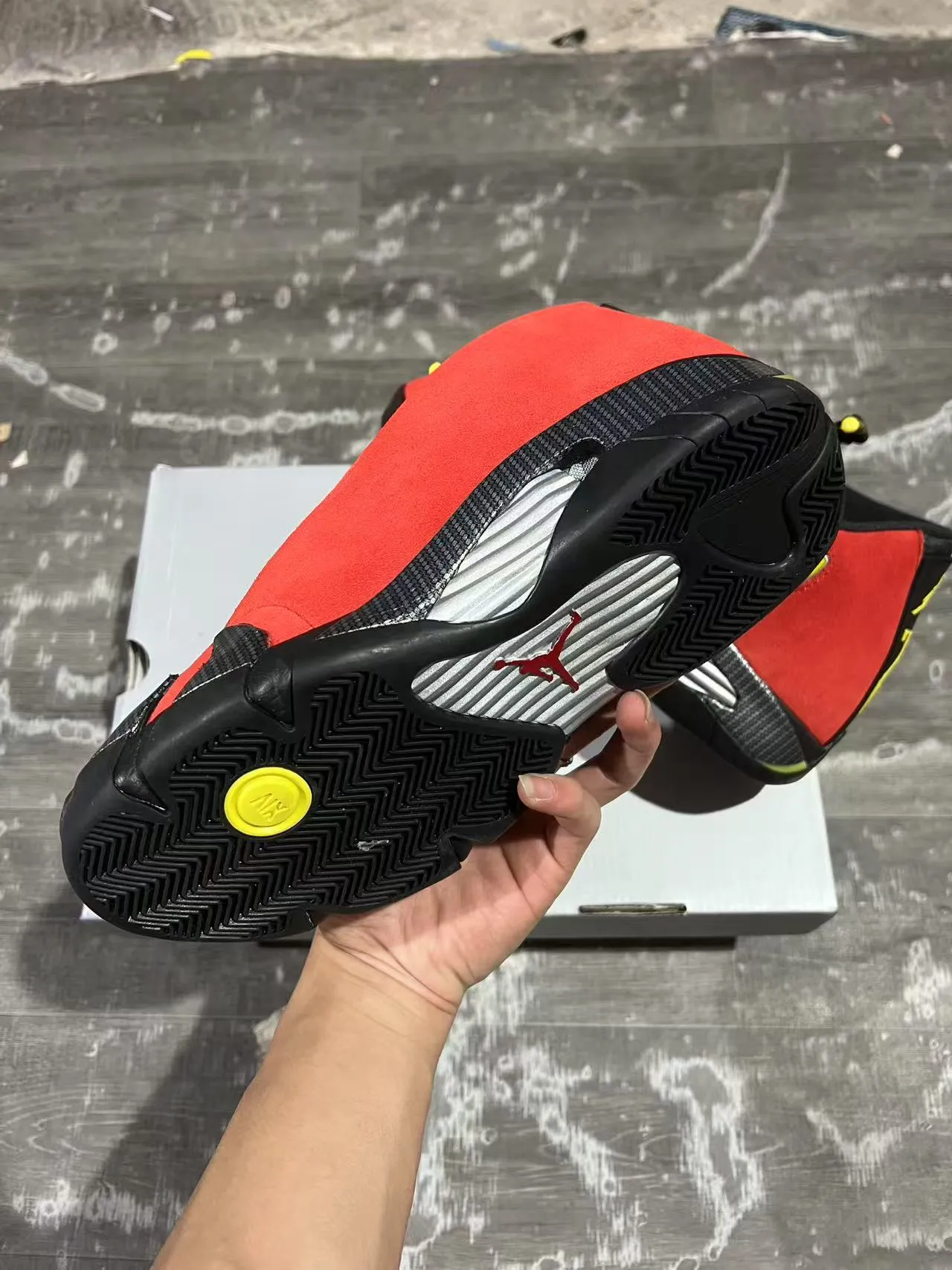 Air Jordan 14 Ferrari Red Suede Basketball Shoes 8