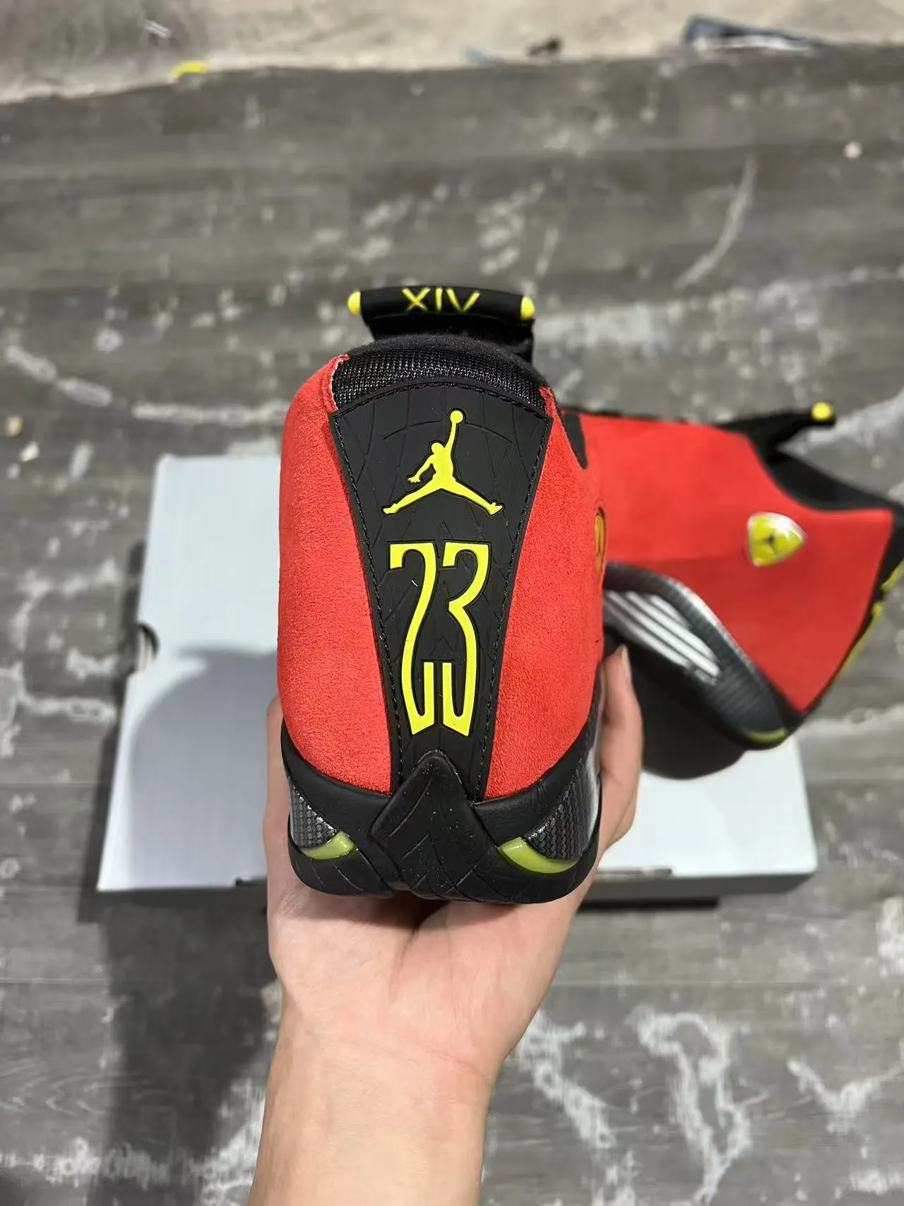 Air Jordan 14 Ferrari Red Suede Basketball Shoes 4
