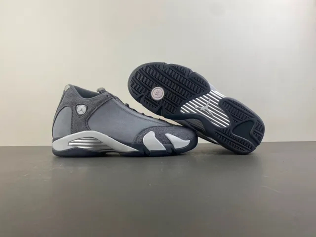 Air Jordan 14 Gray Silver Laceless Basketball Shoes 12