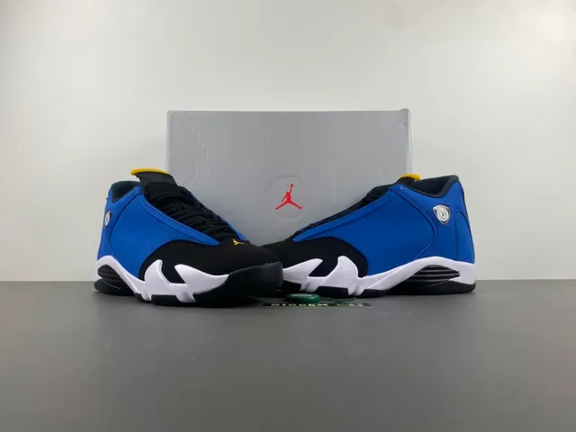 Chaussures de basket Air Jordan 14 bleu royal noir blanc 13