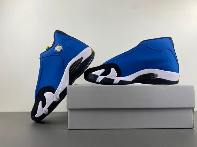 Chaussures de basket Air Jordan 14 bleu royal noir blanc 14