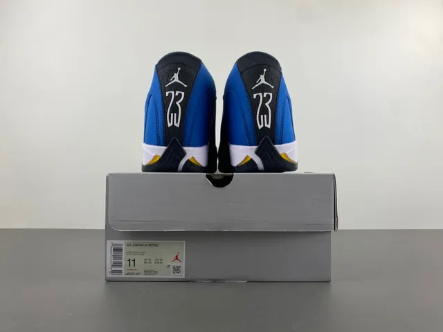 Chaussures de basket Air Jordan 14 bleu royal noir blanc 17