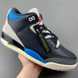 Air Jordan 3 Black Blue Beige Basketball Shoes