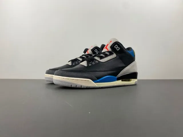 Air Jordan 3 Black Blue Beige Basketball Shoes 10