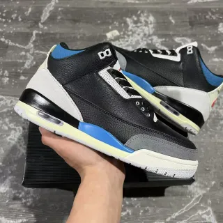 Air Jordan 3 黑蓝大象纹篮球鞋